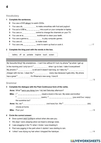Past continuous test