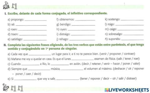 Verbos Irregulares en Yo (grupo 3)