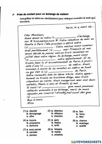 PE-Leçon 7-Échange de maison