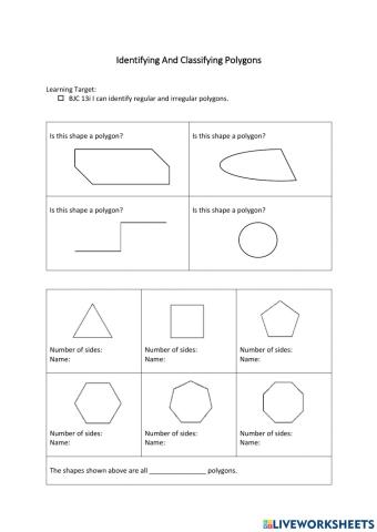 Identifying And Naming Polygons