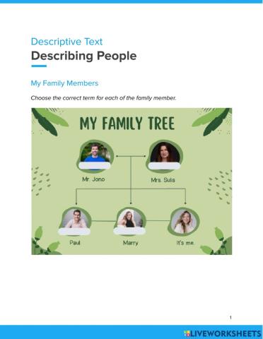 Descriptive Text - Describing People
