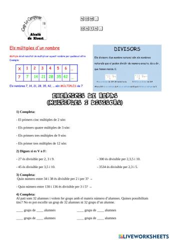 Múltiples i divisors