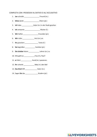 Akkusativ und Dative possesiv