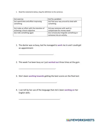 Phrasal verb with -work-