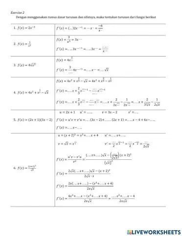 Turunan (Rumus Dasar)