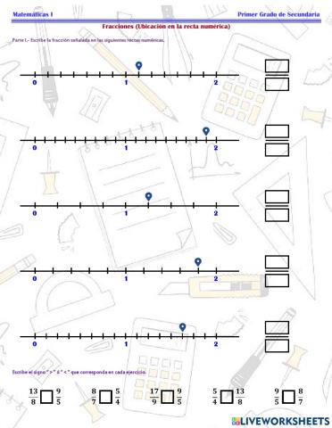 ESG127M1 - Fracciones ubicación en la Recta Numérica Ficha 02