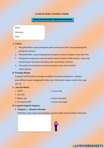 Lkpd organ pernafasan manusia