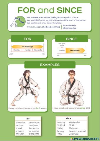 Present Perfect: Since and For