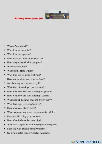 Talking about your job