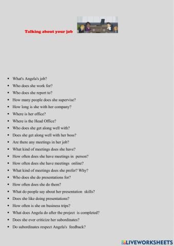 Talking about your job