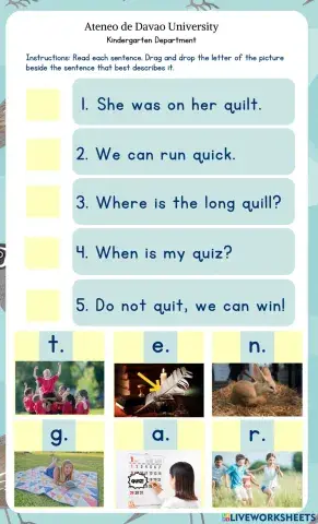 Cycle 5 Session 1 Letter Qq and sentences