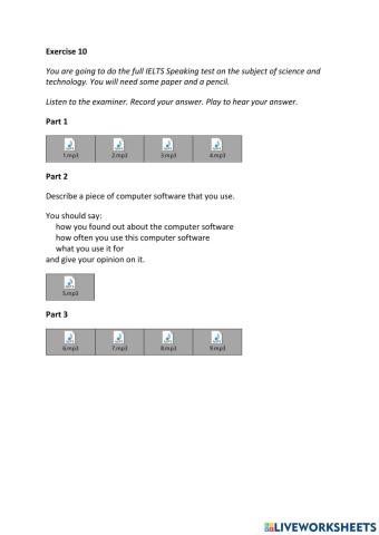 IE3, Unit 6, Speaking, Exercise 10