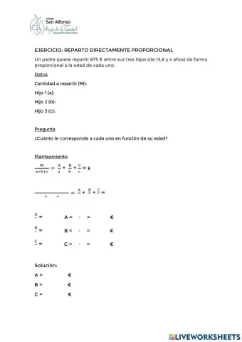 Repartos directa e inversamente proporcional