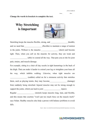 Word Formation Sport Health