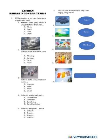 Latihan tema 5 kelas 3 bahasa