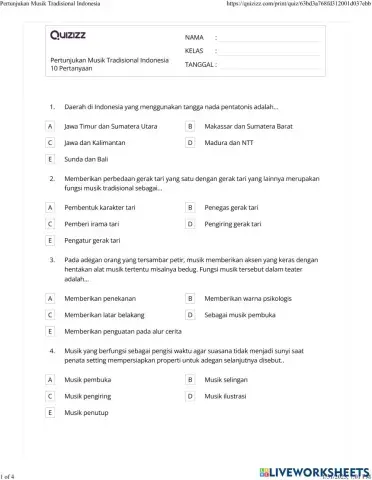 3. Pertunjukan Musik Tradisional Indonesia