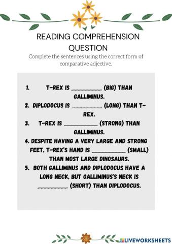 Reading Comprehension Question Year 4 Get Smart Plus Book Page 84