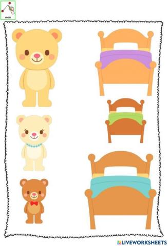 Знайди ведмедику його  ліжко