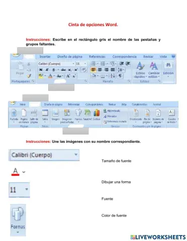 Cinta de opciones Word