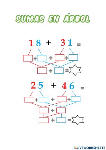 Sumas en árbol