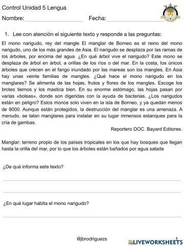 Contro U.5 lengua 5º