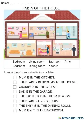Ficha -parts of the house and family-