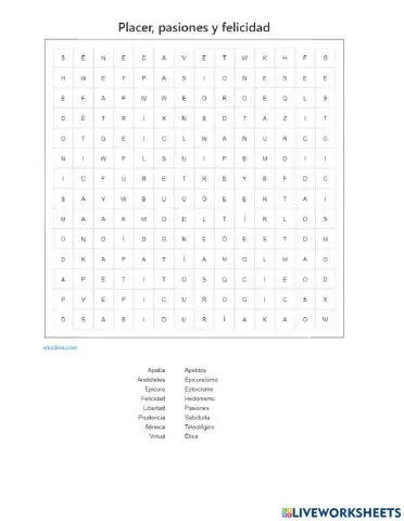 Placer, pasiones y felicidad