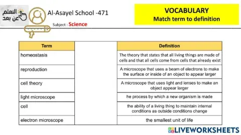 Characteristics of Life Vocabulary