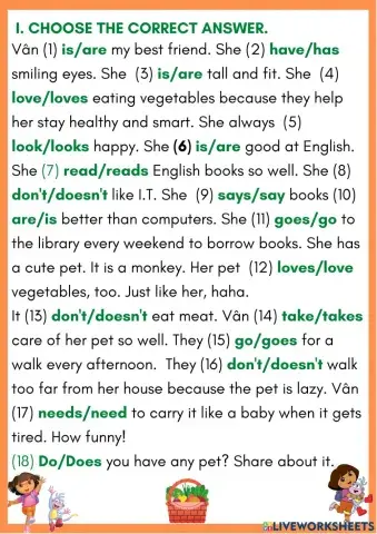 Present simple my best friend and her pet