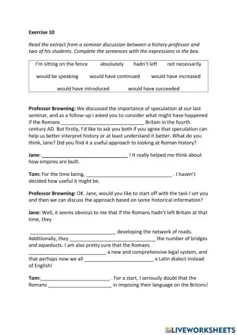 IE3, Unit 5, Grammar and Vocabulary, Exercise 10