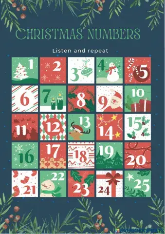 Christmass numbers (1-25)