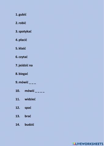 Irregular verbs - tłumaczenie