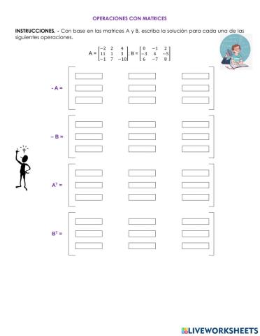 ACTIVIDAD 3. Operaciones matriciales