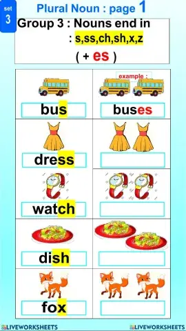 Plural Nouns with -es