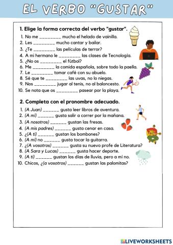 El uso del verbo GUSTAR