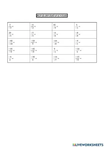 Nombres enters 22. Divisió