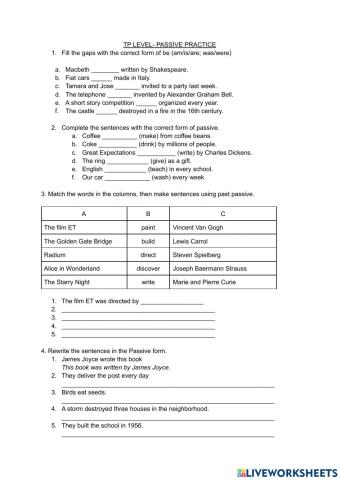 Present and Past Passive