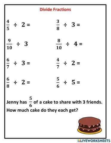 Divide fractions by a whole