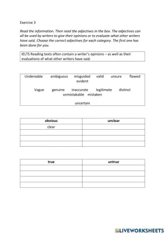IE3, Unit 5, Reading, Exercise 3