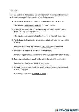 IE3, Unit 5, Reading, Exercise 5