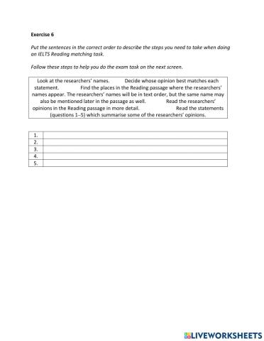 IE2, Unit 5, Reading, Exercise 6