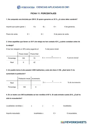 Ficha 11. porcentajes