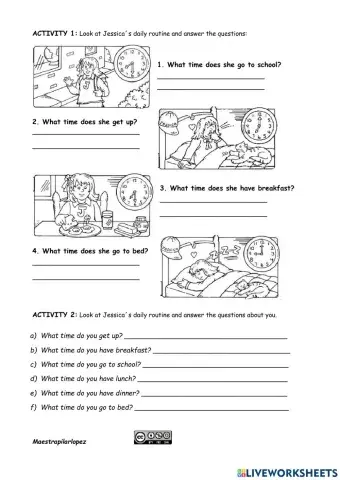 Jessica-s daily routine