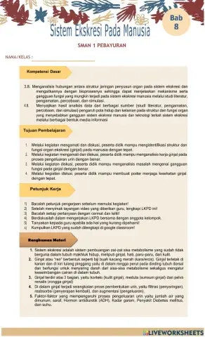 Lkpd sistem ekskresi aktivitas 4