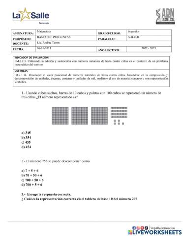 Evaluación de Matemáticas