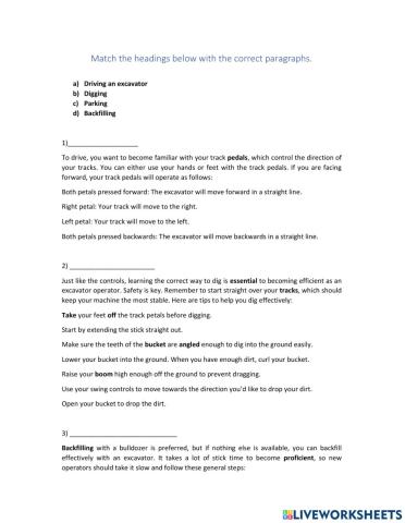 How to use an excavator