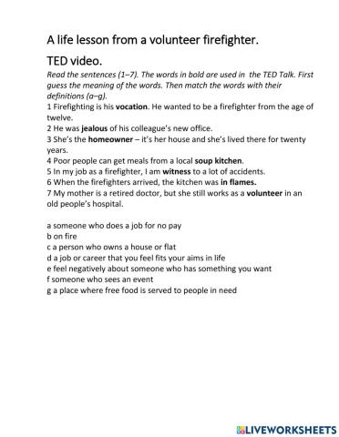 A life lesson from a volunteer firefighter.  TED video