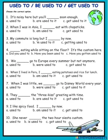 Used to, Am Used to, Get Used to