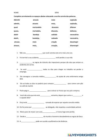 Ortografia de palavras