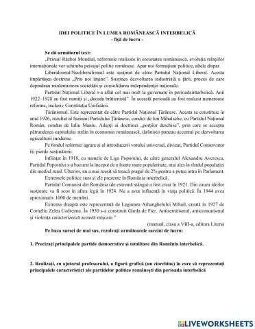 Idei politice în perioada interbelică